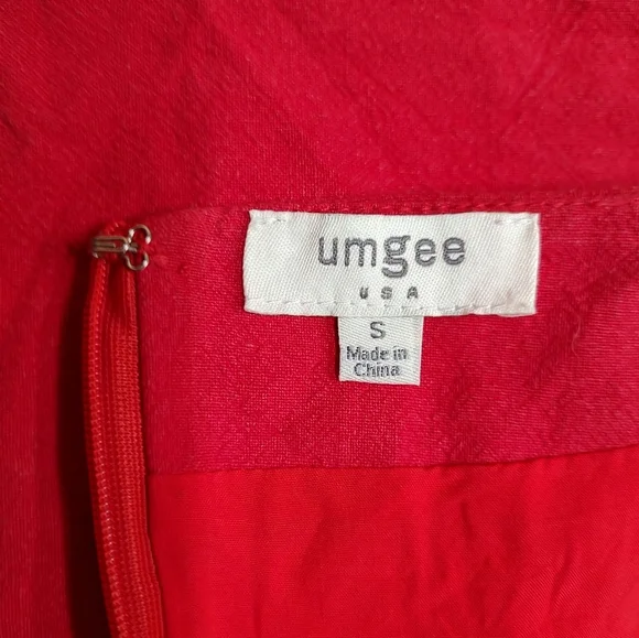 Umgee Skirt Womens S Red Embroidered Mini Skirt Linen Blend Floral Boho - Picture 2 of 3